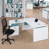 En_pack bureau l160+ret.suspendu caisson blanc