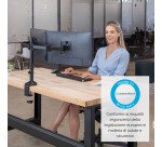 Fellowes Dual Monitor Arm Reflex Height Adjustable 550 x 116 x 490mm 27" Black