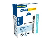 Pilot 100 Permanent Marker Fine Bullet Black Pack of 20