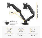 Braccio monitor doppio Fellowes Eppa Altezza regolabile 39 pollici nero