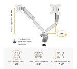 Braccio Monitor Doppio Fellowes Platinum Bianco