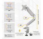 BRACCIO MONITOR SINGOLO FELLOWES PLATINUM SILVER