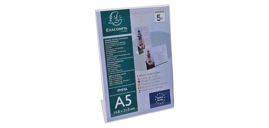 Espositore da tavolo inclinato A5 acrilico Exacompta