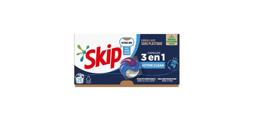 Lessive capsules Skip Active Clean 3 en 1 - 26 lavages