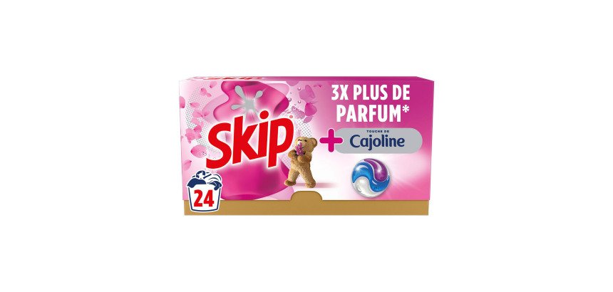 Lessive capsules Skip 3 en 1 Touche de Cajoline - 24 lavages