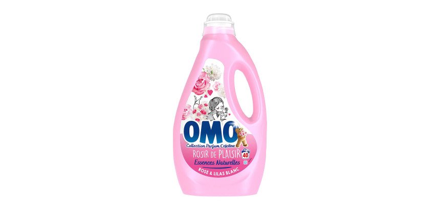 Lessive liquide Omo Rose & lilas blanc - 40 lavages - Bidon de 1,8 L