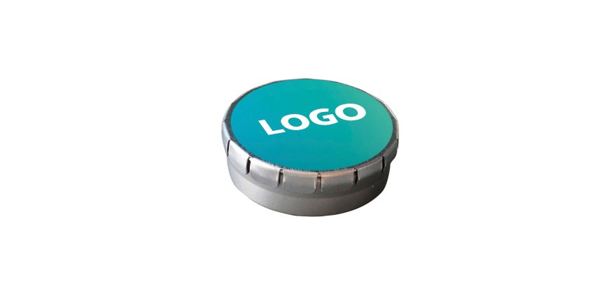 Advertising mint-flavored Clic Clac candies - 12 g box - around 60 pieces - multicolor branding