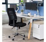 Chaise de bureau Seattle tissu et maille - dossier haut accoudoirs - mécanisme Basculant centré - pieds chrome