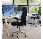 Chaise de bureau Nayo tissu et maille - Dossier haut - Mécanisme Basculant centré - Pied chrome