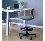 Chaise haute SIELLO tissu - dossier bas - sans accoudoirs - mécanisme haut/bas - pieds noir