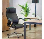 Fauteuil de direction DWAYNE simili cuir - avec accoudoirs - Mécanisme Basculant centré - Pieds chromé