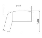 Bureau d'angle manager Krystal retour à gauche L 264 x P 198 cm plateau verre blanc