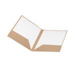 Chemise dossier en carton publicitaire 2 rabats 22,8 x 30,7 cm naturel - Paquet de 50 - marquage 1 couleur