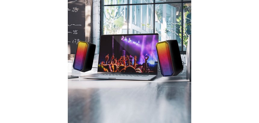 Enceintes filaires et Bluetooth rétroéclairées T'nB 2 x 3 W