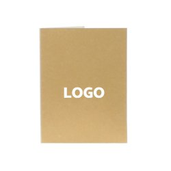Chemise dossier en carton publicitaire 2 rabats 22,8 x 30,7 cm naturel - marquage 1 couleur