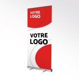 Roll-up Kakemono publicitaire en toile PVC blanc 85 x 200 cm