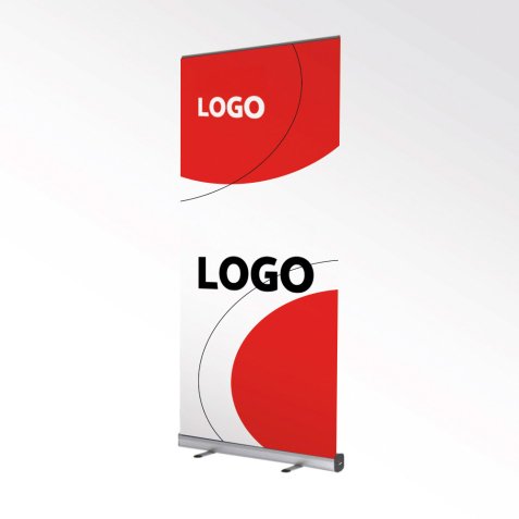Advertising roll-up PVC banner in white canvas 85 x 200 cm - multicolor marking