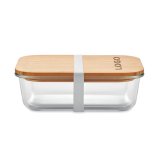 Lunchbox verre et bambou publicitaire - 900 ml  - marquage gravure