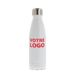 Bouteille isotherme publicitaire en acier inoxydable - Contenance 0,5 L - marquage 1 couleur