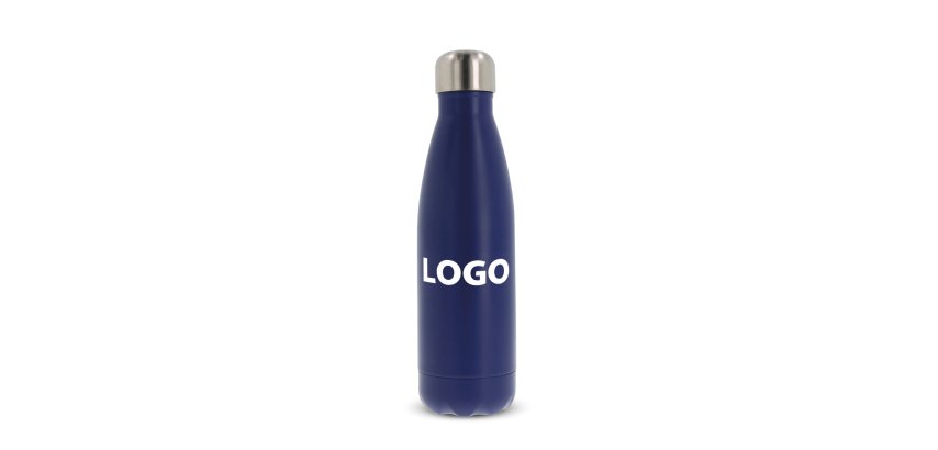 Bouteille isotherme publicitaire en acier inoxydable - Contenance 0,5 L - marquage 1 couleur