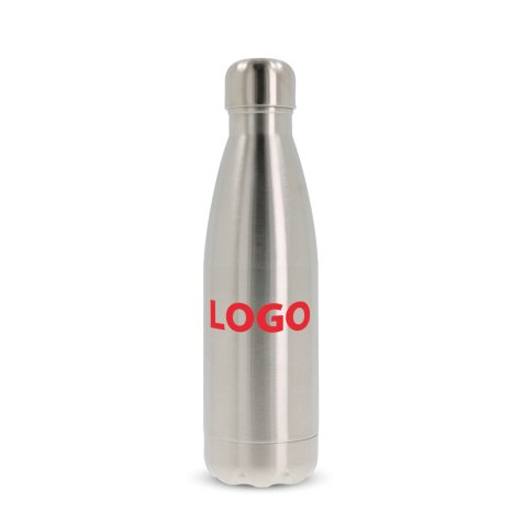 Bouteille isotherme publicitaire en acier inoxydable - Contenance 0,5 L - marquage 1 couleur