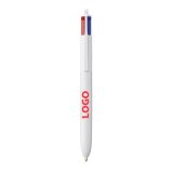 Kugelschreiber Bic 4-Farben Original ausziehbar Werbegeschenk weiß Spitze 1 mm - mittlere Schreibstärke - einfarbiger Druck