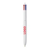 Stylo bille Bic 4 couleurs Original rétractable publicitaire blanc pointe 1 mm - écriture moyenne - marquage 1 couleur