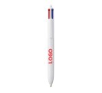 Stylo bille Bic 4 couleurs Original rétractable publicitaire blanc pointe 1 mm - écriture moyenne - marquage 1 couleur