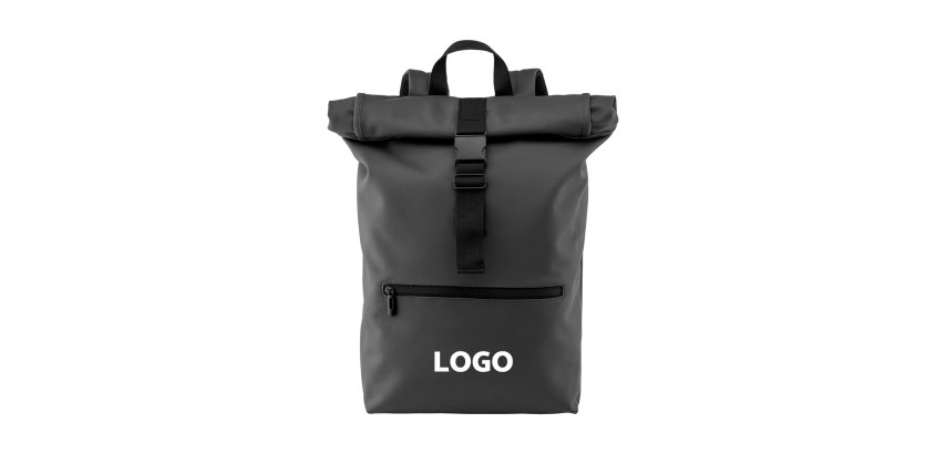 Werblicher rollbarer Rucksack für 17-Zoll-Computer - 1-Farben-Bedruckung