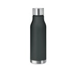 Bouteille publicitaire en plastique recyclé - Contenance 0,6 L - marquage 1 couleur