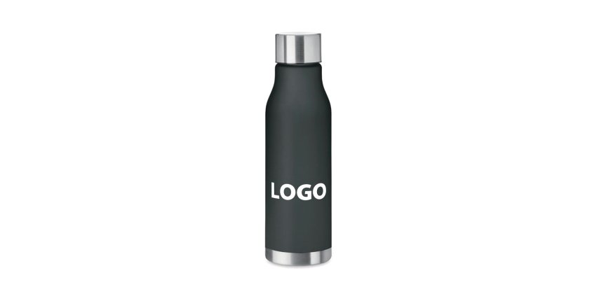 Advertising bottle made of recycled plastic - Capacity 0.6 L - 1 color imprint