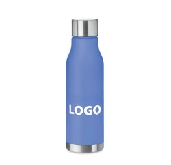 Flasche aus recyceltem Kunststoff - Fassungsvermögen 0,6 L - einfarbiger Druck