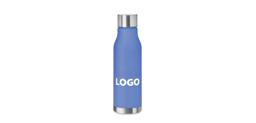Personaliseerbare fles van gerecycled plastic - Capaciteit 0,6 L - 1-kleurendruk