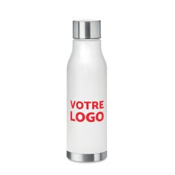 Bouteille publicitaire en plastique recyclé - Contenance 0,6 L - marquage 1 couleur