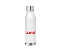 Bouteille publicitaire en plastique recyclé - Contenance 0,6 L - marquage 1 couleur