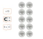 Aimants transparents Ø 32 mm Nobo pour tableaux blancs en verre RARE EARTH - Lot de 10