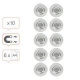 Aimants transparents Ø 32 mm Nobo pour tableaux blancs en verre RARE EARTH - Lot de 10