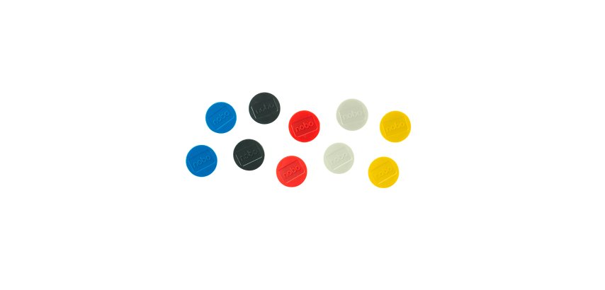 Aimants colorés  Ø 32 mm pour tableaux blancs magnétiques Nobo - Lot de 10