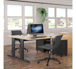 Bureau droit Excellens Métal Plus piètement L fixe ou réglable au montage