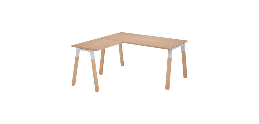 Eckschreibtisch Manager Ecla B 200 x T 200 cm Gestell in Holz/Metall