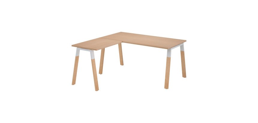 Hoekbureau Ecla L 200 x P 200 onderstel in hout/metaal