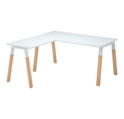 Bureau d'angle manager Ecla L 200 x P 200 piètement bois/métal