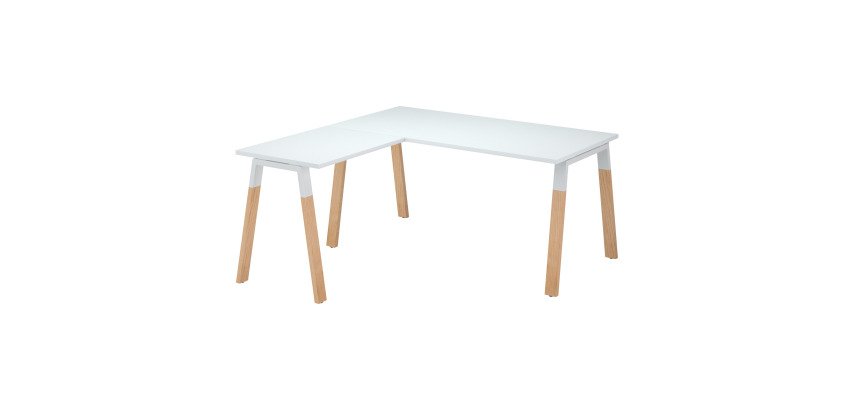 Hoekbureau Ecla L 200 x P 200 onderstel in hout/metaal