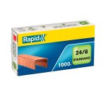 Agrafes Rapid 24/6 cuivrées - Boite de 1000