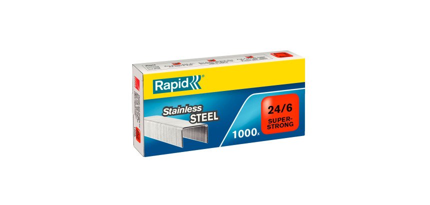 Agrafes Rapid 24/6 Super Strong galvanisées - Boite de 1000