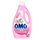 Lessive liquide Omo Rose & lilas blanc - 40 lavages - Bidon de 1,8 L