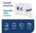 Papier toilette triple épaisseur Tork Premium T7 - 18 rouleaux de 550 feuilles
