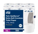 Toilet Paper Tork Premium T7 triple thickness - 18 rolls of 550 sheets