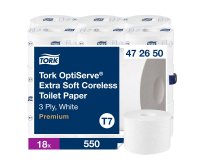 Toiletpapier drievoudige dikte Tork Premium T7 - 18 rollen van 550 vellen