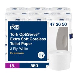 Toilet Paper Tork Premium T7 triple thickness - 18 rolls of 550 sheets